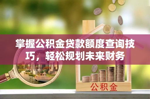历城掌握公积金贷款额度查询技巧，轻松规划未来财务